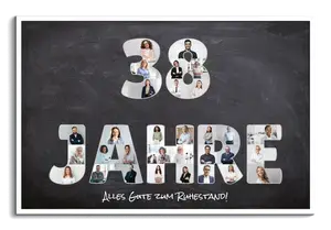 Fotoposter Ruhestand Zahl 38 Jahre Collage