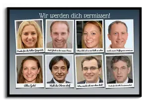 Fotocollage zum Abschied - mit Polaroids und persönlichem Gruß