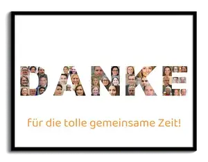 Geschenk zum Jubiläum - Fotocollage „Danke“ als Poster (60x80cm)