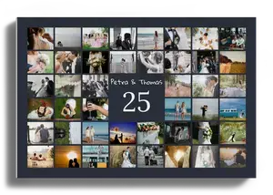 Fotocollage Zahl 25 – gestalte dein 25-Jahre-Geschenk: Silberhochzeit, 25. Geburtstag