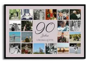90 Jahre Zahl-Fotocollage – jetzt gestalten: Geschenk: Geburtstag, Hochzeitstag, Jubiläum