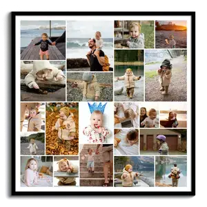 Fotocollage „Familie“ mit 22 Bildern – quadratisches Poster 50x50cm