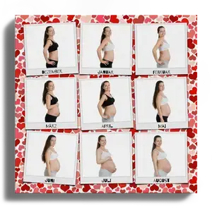 Fotocollage „Babybauch“ – 9 Polaroids mit individueller Beschriftung
