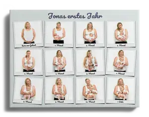 Fotocollage „Dein erstes Jahr“ im Polaroidstil – Poster 50x60cm