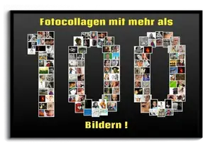 Fotocollage als Zahl erstellen - Viele Bilder, gedruckt als Poster, Leinwand, Acryl oder Dibond