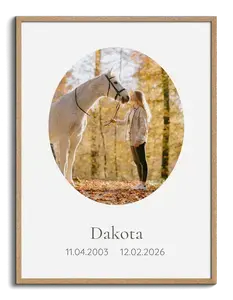 Gestalte dein Pferde-Gedenkposter mit Foto, Name & Lebensdaten als Trauercollage