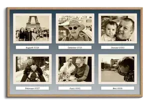 Collage mit 6 Fotos im Retrostil – Poster 30x45cm im Querformat