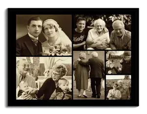 Personalisierte Fotocollage „Vintage“ mit Sepia-Effekt