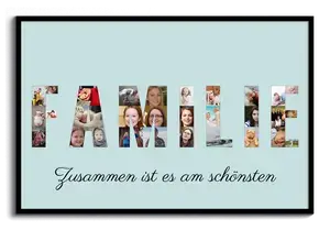 Erstelle deine personalisierte "FAMILIE"-Fotocollage als das perfekte Geschenk!