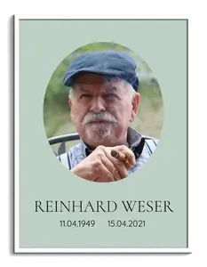 Trauerfoto (ovales Portrait) mit individuellem Text erstellen