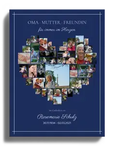 Fotocollage „Für immer im Herzen“ – dunkel - Hochformat