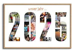 Fotocollage als Jahreszahl mit Ihren schönsten Urlaubsfotos