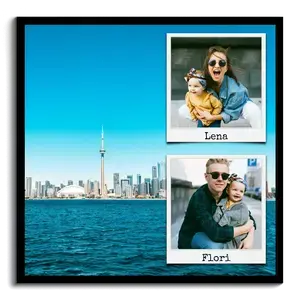Fotocollage mit großem Urlaubsbild als Hintergrund – 40x40cm