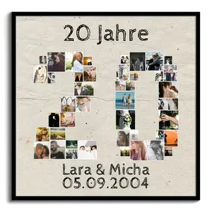 Fotocollage Zahl "20" erstellen. Als persönliches Geschenk!