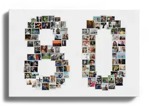 Fotocollage Zahl "80" erstellen - Perfektes Geschenk zum 80. Geburtstag & Jubiläen