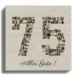 Fotocollage Zahl „75“ erstellen. Zum runden Geburtstag - Fotogeschenk