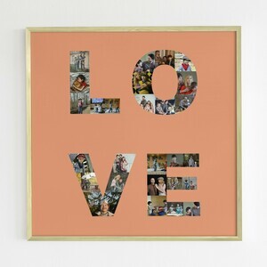 Fotocollage „LOVE“ – quadratische Collage als Buchstaben