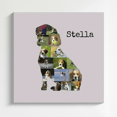 Beagle-Fotocollage: Fülle die Silhouette deines Hundes mit eigenen Bildern!