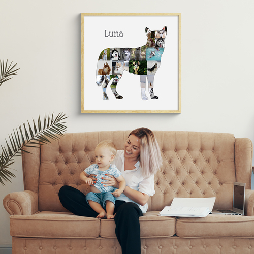 Erstelle Deine personalisierte Siberian Husky Fotocollage mit eigenen Bildern und Text