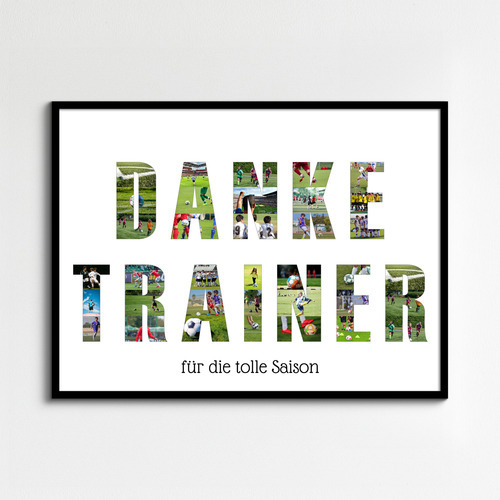 Foto-Collage "Danke Trainer" als personalisiertes Geschenk online erstellen