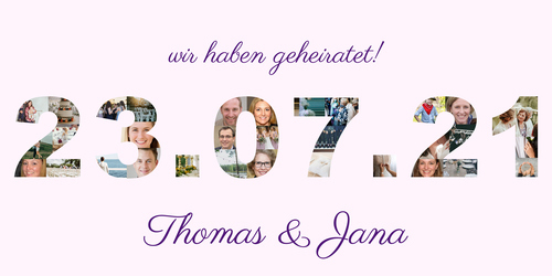 Fotocollage „Hochzeitsdatum“ – personalisiertes Geschenk zur Hochzeit