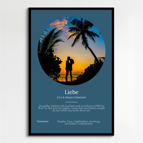 Gestalte dein persönliches Definitions-Poster Liebe – perfekt als Geschenk mit eigenem Foto!