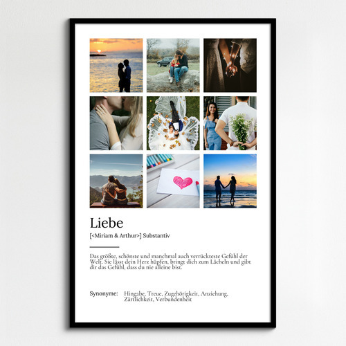 Gestalte dein persönliches Definitions-Poster Liebe – perfekt als Geschenk mit eigenem Foto!