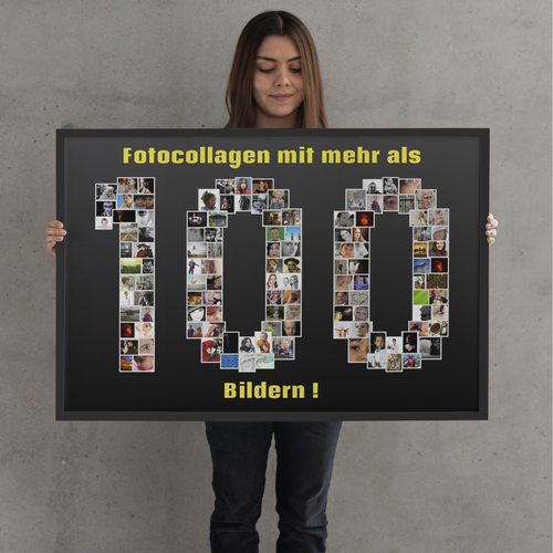 Foto-Zahl-Collage – Viele Bilder als Zahl angeordnet. Gedruckt als Poster, Leinwand, Acryl oder Dibond