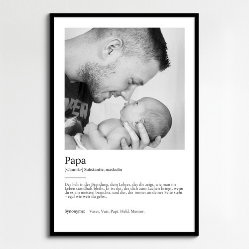 Erstelle dein personalisiertes Definitions-Poster für Papa mit eigenem Foto - das perfekte Geschenk!