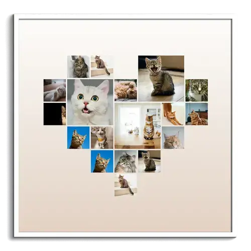 Herz-Collage mit Katze und individuellem Text