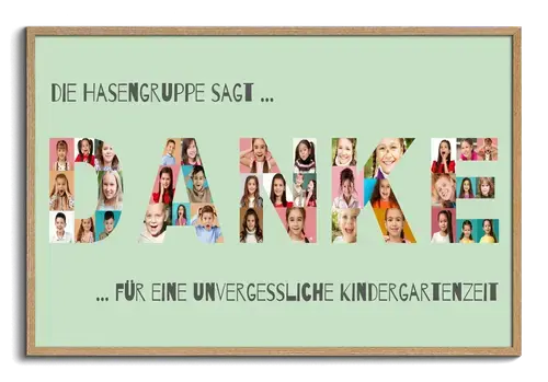 Wir sagen DANKE als Fotocollage mit Text