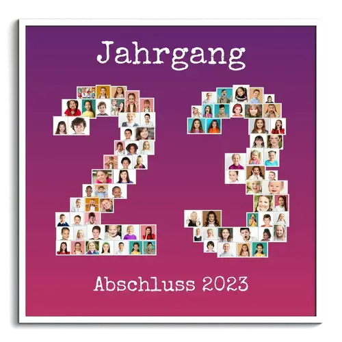 Abschluss-Collage mit Jahrgangszahl - Perfekt als Erinnerungsgeschenk!