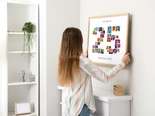 Jahrgangscollage mit personalisierter Beschriftung