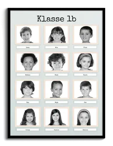 Fotos aller Schüler einer Klasse mit Namen beschriftet als Collage ganz einfach erstellt
