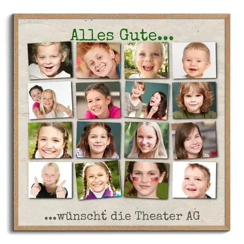 Gruppenbild mit Kinderfotos als Fotocollage erstellen Abschiedsgeschenk Lehrer