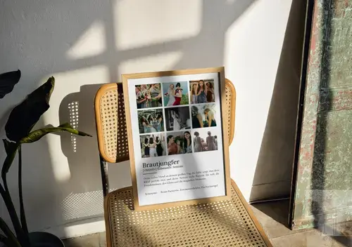 Definitions-Poster Brautjungfer personalisiert