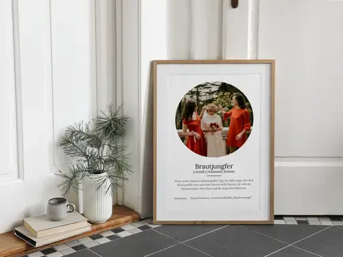 Definitions-Poster Brautjungfer personalisiert