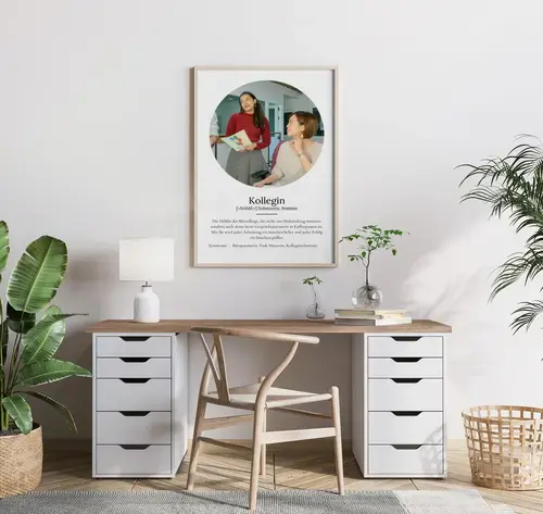 Definitions-Poster Kollegin mit persönlichem Foto