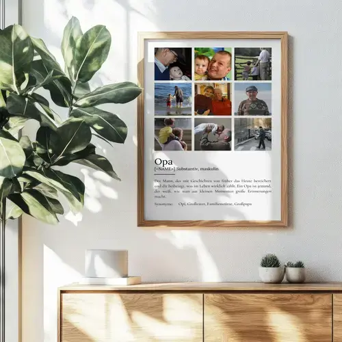 Definitionsposter Opa: Personalisierbares Fotogeschenk