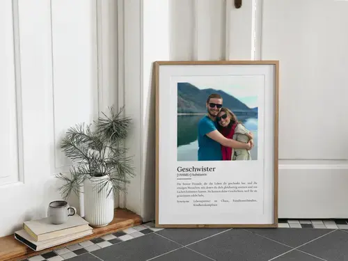 Definitionsposter Geschwister Duden-Stil personalisierbar