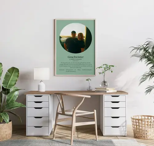 Definitionsposter Geschwister Duden-Stil personalisierbar