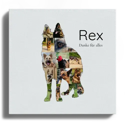 Hunde-Fotocollage "Deutscher Schäferhund" erstellen. Eigene Fotos, Namen und Texte.