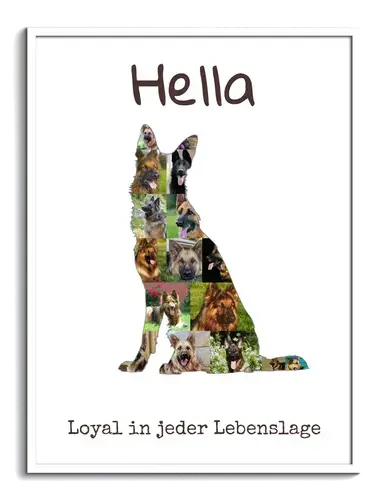 Hunde-Fotocollage "Deutscher Schäferhund" erstellen. Eigene Fotos, Namen und Texte.