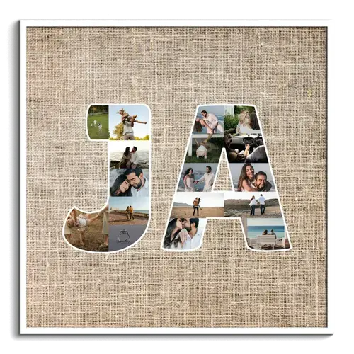 Foto-Collage Verlobung Ja-Wort mit Namen