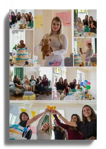 Baby-Party Fotocollage mit Text