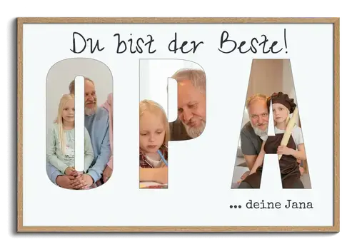 Fotocollage du bist der Beste OPA als Geschenk fuer Grosseltern