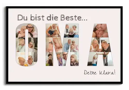Fotos als Buchstaben du bist die Beste Oma Geschenk von den Enkeln