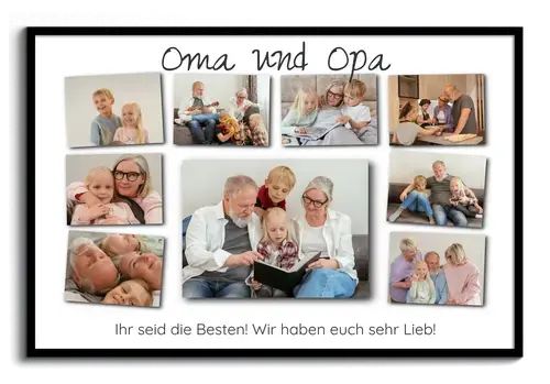 Geschenk fuer Oma und Opa ihr seid die Besten Fotocollage