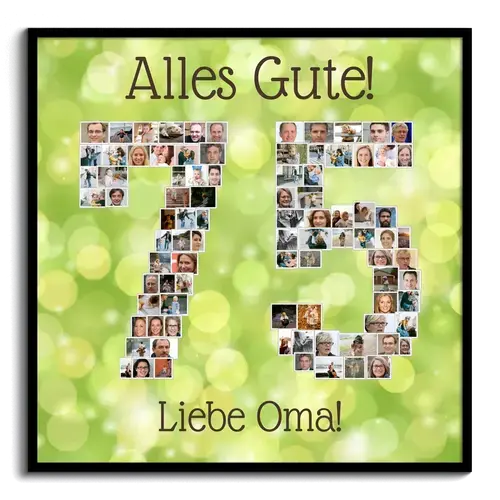 Fotos als Zahl anordnen Alles Gute zum Geburtstag Oma Fotocollage erstellen