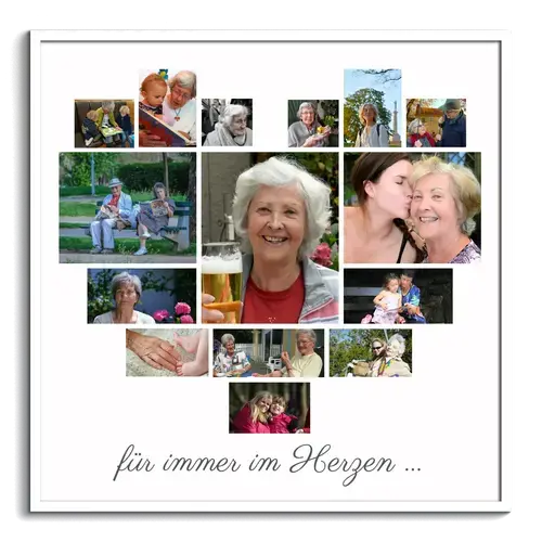 Poster „Für immer im Herzen“ – Fotocollage in Herzform gestalten